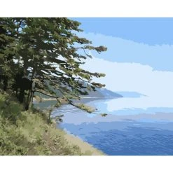 Peinture Numéro Kit Peinture Par Numéros Wizardi Lac Baïkal, Listvianka 40x50 Cm A025