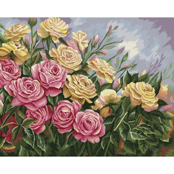 Peinture Numéro Kit Peinture Par Numéros Wizardi Roses 40x50 Cm B062 3 Peinture Numéro Kit Peinture Par Numéros Wizardi Roses 40x50 Cm B062