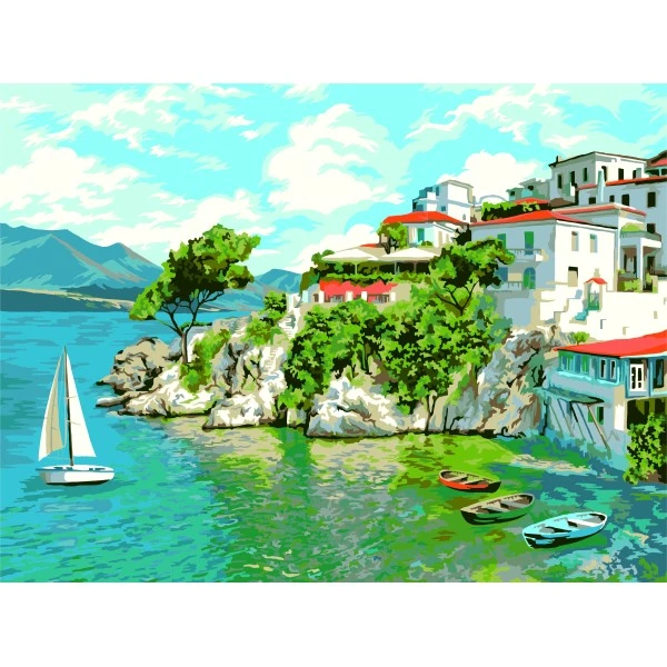 Peinture Numéro Kit Peinture Par Numéros Wizardi Skiathos 40x50 Cm A122 3 Peinture Numéro Kit Peinture Par Numéros Wizardi Skiathos 40x50 Cm A122