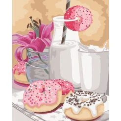 Peinture Numéro Kit Peinture Par Numéros Wizardi Sweet Breakfast 40x50 Cm B056