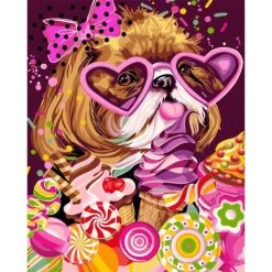 Peinture Numéro Kit Peinture Par Numéros Wizardi Sweet Tooth 40x50 Cm R008