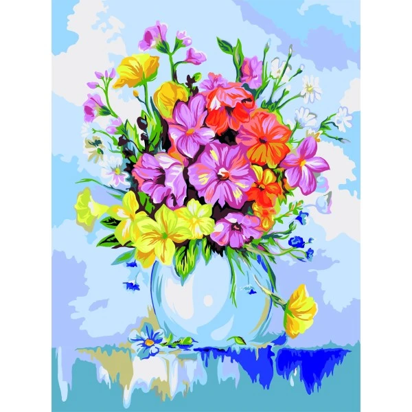 Peinture Numéro Kit Peinture Par Numéros Wizardi Tendresse D'été 40x50 Cm B106 3 Peinture Numéro Kit Peinture Par Numéros Wizardi Tendresse D'été 40x50 Cm B106