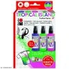 Marabu Peinture Tissu Marabu Fashion Kit Peinture Textile Fashion Spray - Assortiment Tropical Island - 3 X 100 Ml -Creavea Shop kit peinture textile fashion spray assortiment tropical island 3 x 100 ml p