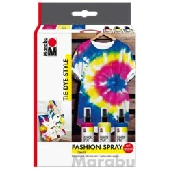 Marabu Peinture Tissu Marabu Fashion Kit Peinture Textile Fashion Spray - Tie Dye - 3 X 100 Ml