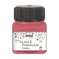 Czech Beads Exclusive Peinture Effet Craie Le Verre Et La Porcelaine KREUL Peinture Crayeuse Agréable Rouge 20ml, Peinture D'Artisanat, De Colo