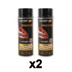Accessoires Bombes De Peinture Lot 2 Bombes De Peinture Pelable - Sprayplast - Noir Brillant - Motip