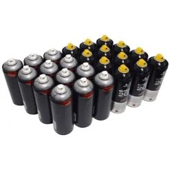Accessoires Bombes De Peinture Lot De 24 Bombes De Peinture MTN - Noir Goudron Et Chrome - 400ml