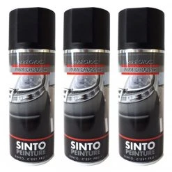 Sinto Ideespray Accessoires Bombes De Peinture Lot De 3 Bombes De Peinture Pour Pare Choc - Noir Satin - Sinto