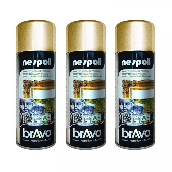 Peinture DecoSpray Lot De 3 Bombes De Peinture Professionnelle Nespoli - Chrome Or 3 Peinture DecoSpray Lot De 3 Bombes De Peinture Professionnelle Nespoli - Chrome Or
