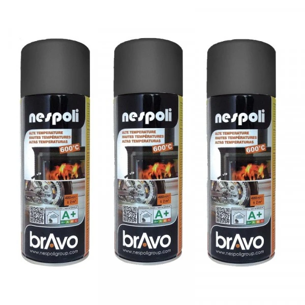 Peinture DecoSpray Lot De 3 Bombes De Peinture Professionnelle Nespoli - Haute Température Noir 3 Peinture DecoSpray Lot De 3 Bombes De Peinture Professionnelle Nespoli - Haute Température Noir
