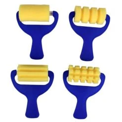 Kit Peinture Lot De 4 Rouleaux Peindre En Éponge De Mousse - Motifs Fantaisie - Ctop