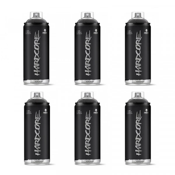 Accessoires Bombes De Peinture Lot De 6 Bombes De Peinture Hardcore MTN - Noir Mat 3 Accessoires Bombes De Peinture Lot De 6 Bombes De Peinture Hardcore MTN - Noir Mat