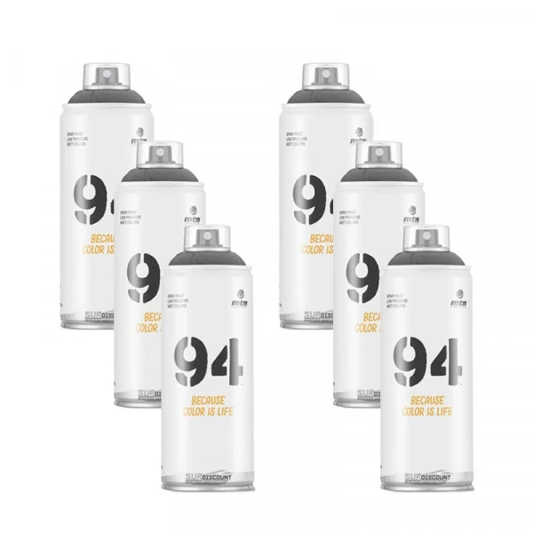 Surdiscount Accessoires Bombes De Peinture Lot De 6 Bombes De Peinture MTN 94 - Noir Mat Ral 9011 - 400ml 3 Surdiscount Accessoires Bombes De Peinture Lot De 6 Bombes De Peinture MTN 94 - Noir Mat Ral 9011 - 400ml