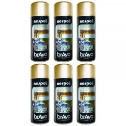Peinture DecoSpray Lot De 6 Bombes De Peinture Professionnelle Nespoli - Chrome Or