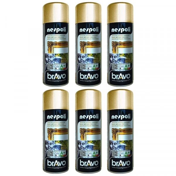 Peinture DecoSpray Lot De 6 Bombes De Peinture Professionnelle Nespoli - Chrome Or 3 Peinture DecoSpray Lot De 6 Bombes De Peinture Professionnelle Nespoli - Chrome Or