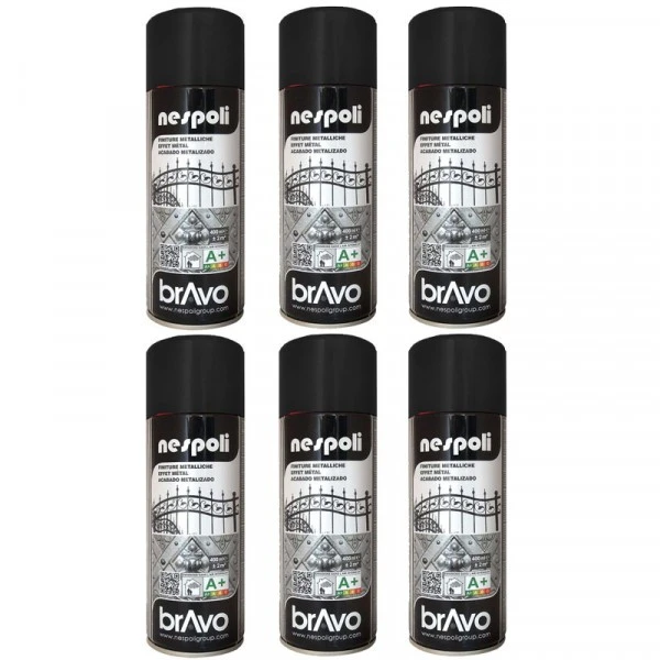Peinture DecoSpray Lot De 6 Bombes De Peinture Professionnelle Nespoli - Noir Métallisé 3 Peinture DecoSpray Lot De 6 Bombes De Peinture Professionnelle Nespoli - Noir Métallisé