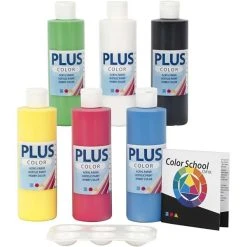 Creativ Company Lot De Peinture Acrylique Plus Color - 6 X 250 Ml - Couleurs Primaires
