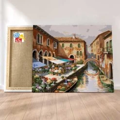 Peinture Par Numéros Peinture Numéro Marché Aux Fleurs Sur Le Canal