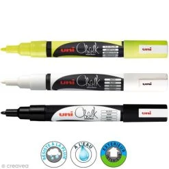 UNI Feutre Craie Marqueur Craie Chalk - Pointe Conique Fine 0,9 à 1,3 Mm