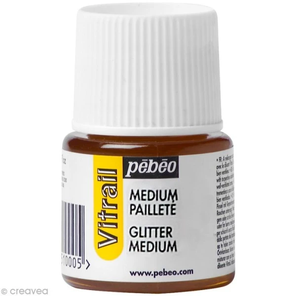 Médium pailleté pour vitrail - 45 ml Pébéo Médiums Vitrail Médium Pailleté Pour Vitrail - 45 Ml -Creavea Shop medium paillete pour vitrail 45 ml p