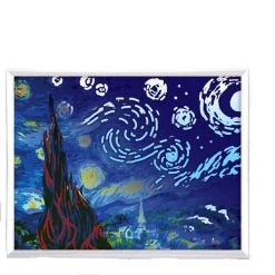 Czech Beads Exclusive Peinture Pailletée Nuit étoilée, La Lune De La Peinture Par Numéro Kit De Bricolage, Lueur Dans L'Obscurité Ensemble, P