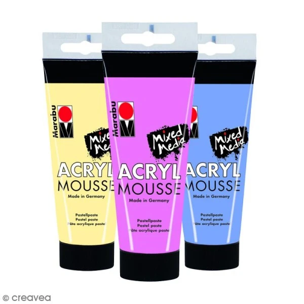 Pâte acrylique Pastel Acryl Mousse - Mixed Media - 100 ml Marabu Peinture Effet Craie Pâte Acrylique Pastel Acryl Mousse - Mixed Media - 100 Ml -Creavea Shop pate acrylique pastel acryl mousse mixed media 100 ml p