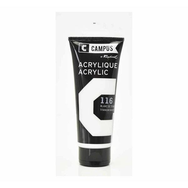 Peinture acrylique 100 ml - Blanc de titane n°116 Campus Peinture Acrylique 100 Ml - Blanc De Titane N°116 -Creavea Shop peinture acrylique 100 ml blanc de titane n116 p