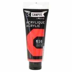 Campus Peinture Acrylique 100 Ml - Rouge De Cadmium Moyen N°616