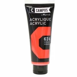 Campus Peinture Acrylique 100 Ml - Rouge Vermillon N°674