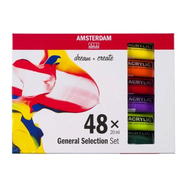 Peinture acrylique "Amsterdam" Général Selection - 48x20 ml Royal Talens Peinture Acrylique "Amsterdam" Général Selection - 48x20 Ml -Creavea Shop peinture acrylique amsterdam general selection 48x20 ml p