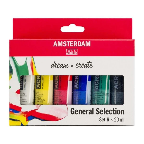 Peinture acrylique "Amsterdam" Général Selection - 6x20 ml Royal Talens Peinture Acrylique "Amsterdam" Général Selection - 6x20 Ml -Creavea Shop peinture acrylique amsterdam general selection 6x20 ml p