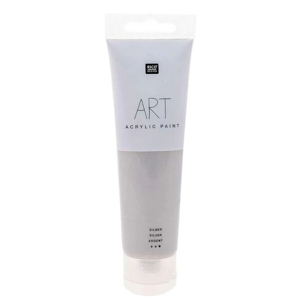 Rico Design Peinture Acrylique - Argent - 100 Ml 3 Rico Design Peinture Acrylique - Argent - 100 Ml
