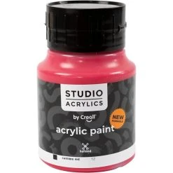 Creativ Company Peinture Acrylique Brillante Peinture Acrylique Creall Studio, Carmine Red (12), Opaque, 500 Ml/ 1 Flacon