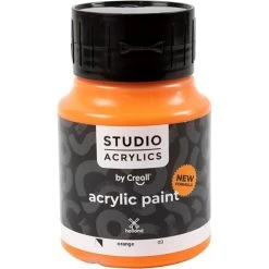 Creativ Company Peinture Acrylique Brillante Peinture Acrylique Creall Studio, Orange (09), Semi Opaque, 500 Ml/ 1 Flacon