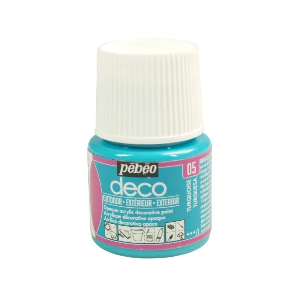 Pébéo Peinture Acrylique D'extérieur Multi-surfaces - Turquoise - 45 Ml 3 Pébéo Peinture Acrylique D'extérieur Multi-surfaces - Turquoise - 45 Ml