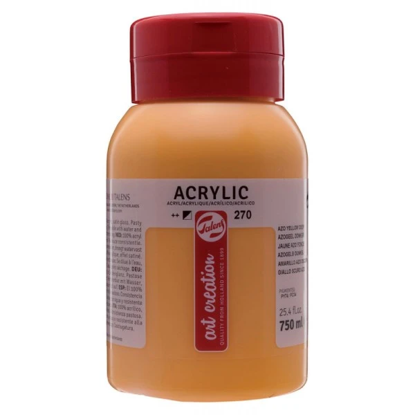 Set Peinture Acrylique Peinture Acrylique En Pot Jaune Azo Foncé 750ml - Royal Talens 3 Set Peinture Acrylique Peinture Acrylique En Pot Jaune Azo Foncé 750ml - Royal Talens