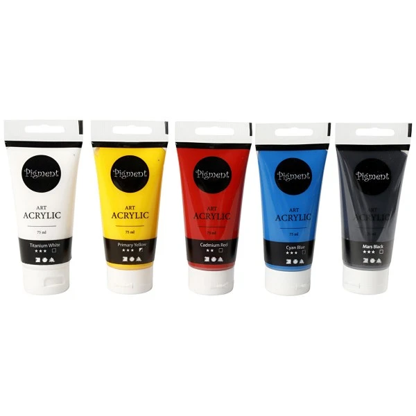 Peinture acrylique mate - Pigment Art Acrylic - Couleurs Primaires - 5 x 75 ml Creativ Company Peinture Acrylique Mate - Pigment Art Acrylic - Couleurs Primaires - 5 X 75 Ml -Creavea Shop peinture acrylique mate pigment art acrylic couleurs primaires 5 x 75 ml p 3