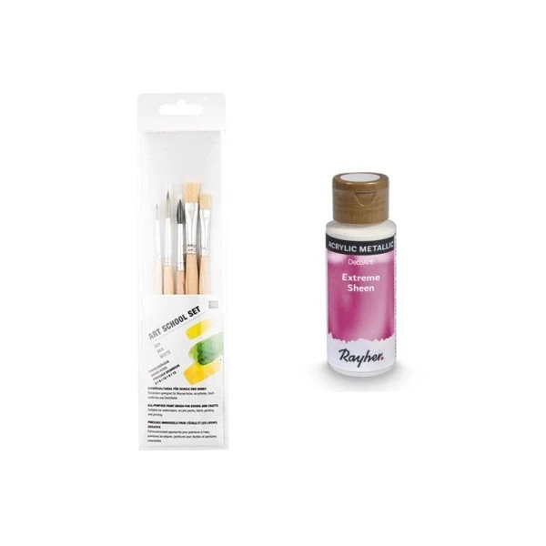 AUCUNE Peinture Acrylique Métal Rose 59 Ml + 3 Pinceaux 3 AUCUNE Peinture Acrylique Métal Rose 59 Ml + 3 Pinceaux
