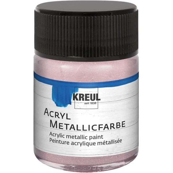 KREUL Peinture Acrylique Métallique - 50 Ml - Or Rose 3 KREUL Peinture Acrylique Métallique - 50 Ml - Or Rose