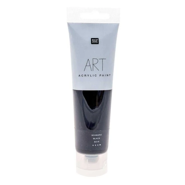Peinture acrylique - Noir - 100 ml Rico Design Peinture Acrylique - Noir - 100 Ml -Creavea Shop peinture acrylique noir 100 ml p
