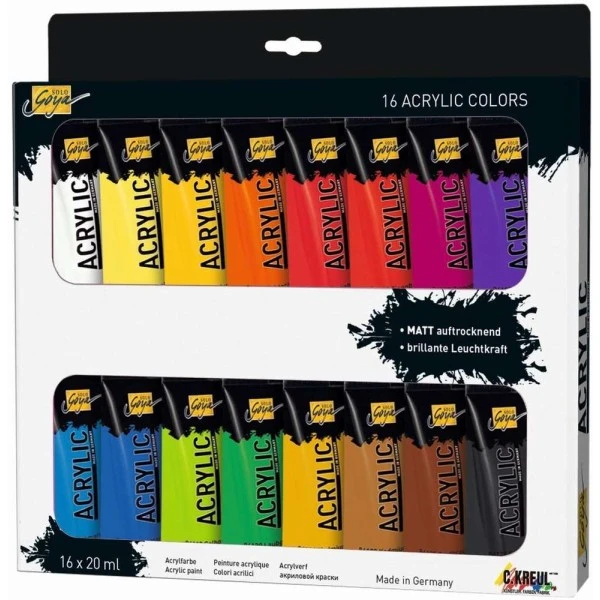 KREUL Peinture Acrylique "Solo Goya Acrylic" - 20 Ml - Kit De 16 3 KREUL Peinture Acrylique "Solo Goya Acrylic" - 20 Ml - Kit De 16