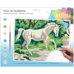 Docrafts Papermania Peinture Numéro Peinture Au Numéro - Licorne - 39,5 X 29,5 Cm