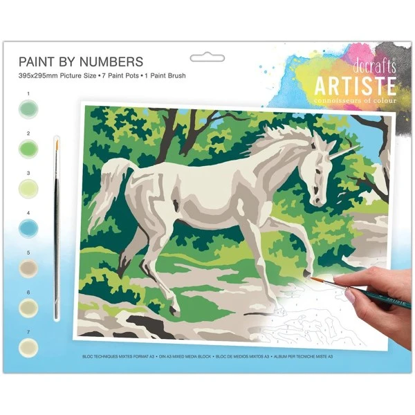 Docrafts Papermania Peinture Numéro Peinture Au Numéro - Licorne - 39,5 X 29,5 Cm 3 Docrafts Papermania Peinture Numéro Peinture Au Numéro - Licorne - 39,5 X 29,5 Cm