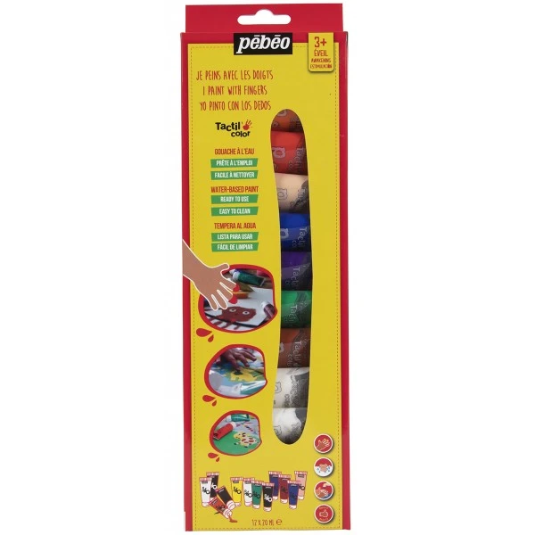 Peinture aux doigts Tactil Color Pébéo - 20 ml - 12 tubes Peinture Au Doigt Peinture Aux Doigts Tactil Color Pébéo - 20 Ml - 12 Tubes -Creavea Shop peinture aux doigts tactil color pebeo 20 ml 12 tubes p