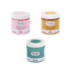 Rayher Peinture Effet Craie Peinture Craie Chalky Finish 118 Ml X 3 - Mirabelle-vert D'eau-rose