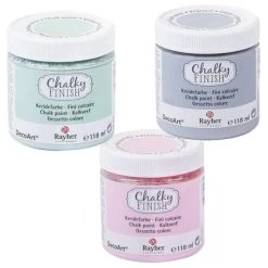 Rayher Peinture Effet Craie Peinture Craie Chalky Finish 118 Ml X 3 - Rose-gris-vert Jade