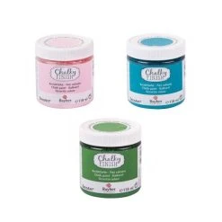 Rayher Peinture Effet Craie Peinture Craie Chalky Finish 118 Ml X 3 - Vert-bleu-rose