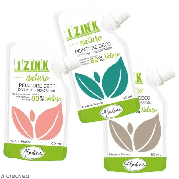 Peinture déco Izink Nature Aladine - 80 ml - 8 couleurs Peinture Naturelle Peinture Déco Izink Nature Aladine - 80 Ml - 8 Couleurs -Creavea Shop peinture deco izinknature aladine 80 ml 8 couleurs p