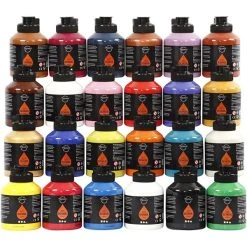 Creativ Company Peinture Acrylique Art School Peinture Pigment Art School, 24x500 Ml, Couleurs Assorties