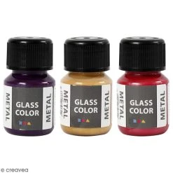 Creativ Company Peinture Verre Peinture Sur Verre A-Color Glass - Plusieurs Coloris à Effet Métallisé - 35 Ml